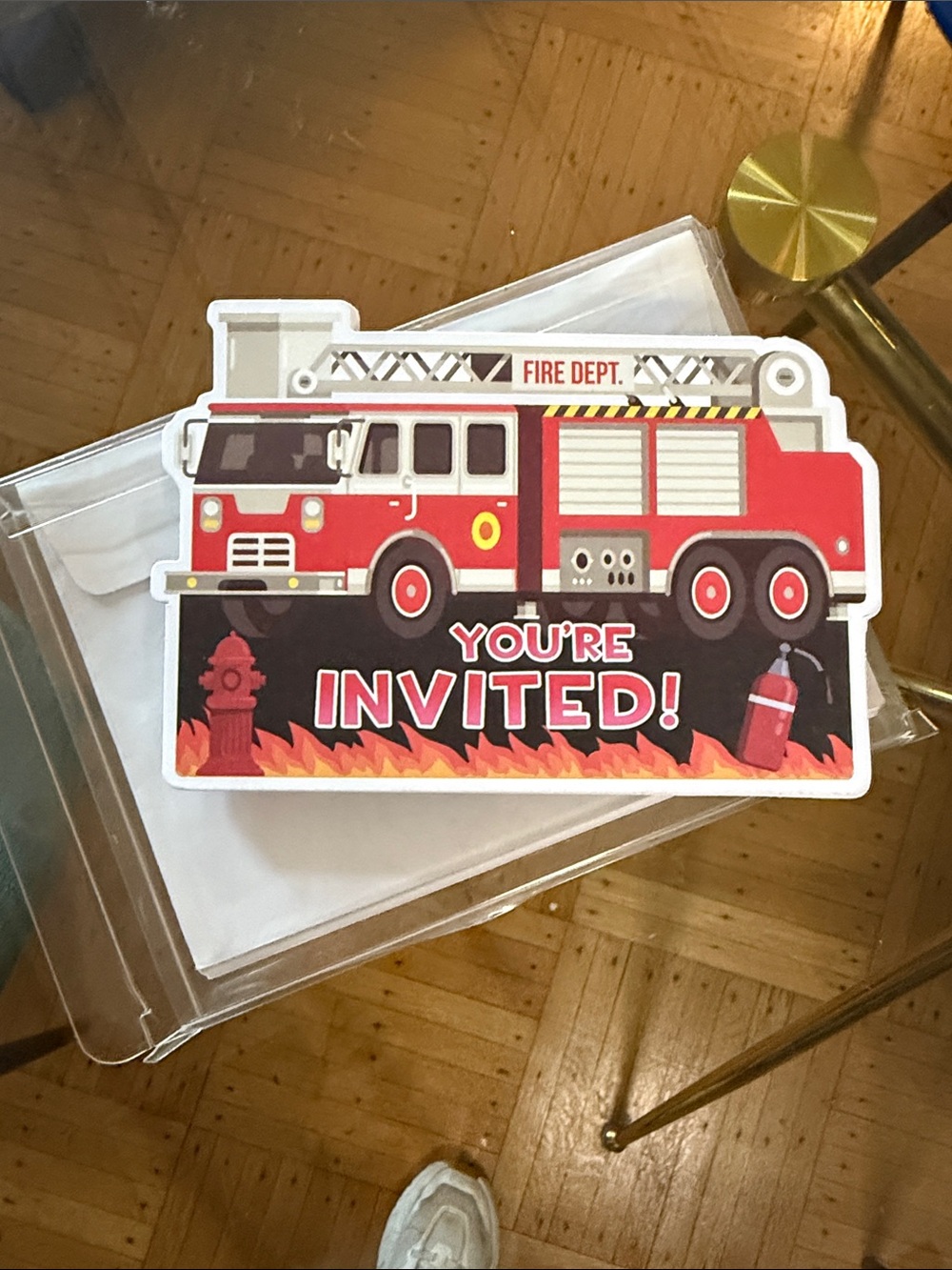 You're Invited! Red Fire Truck Party Invitations